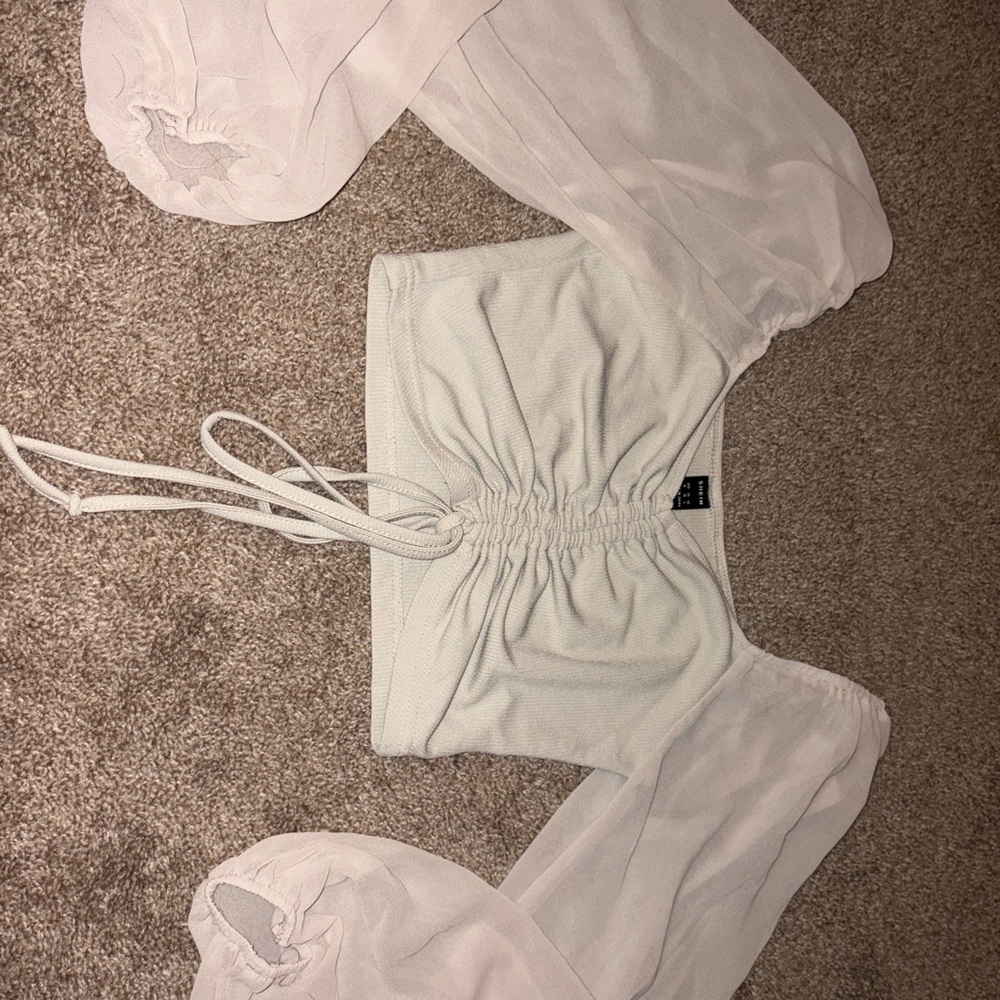 SHEIN White Ruched Blouse
